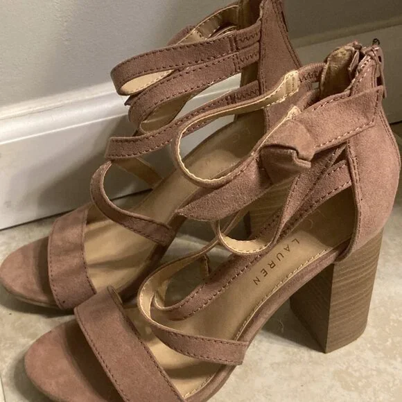 LC Lauren Conrad Walnut Women's High Heel Sandals - Picture 5 of 5
